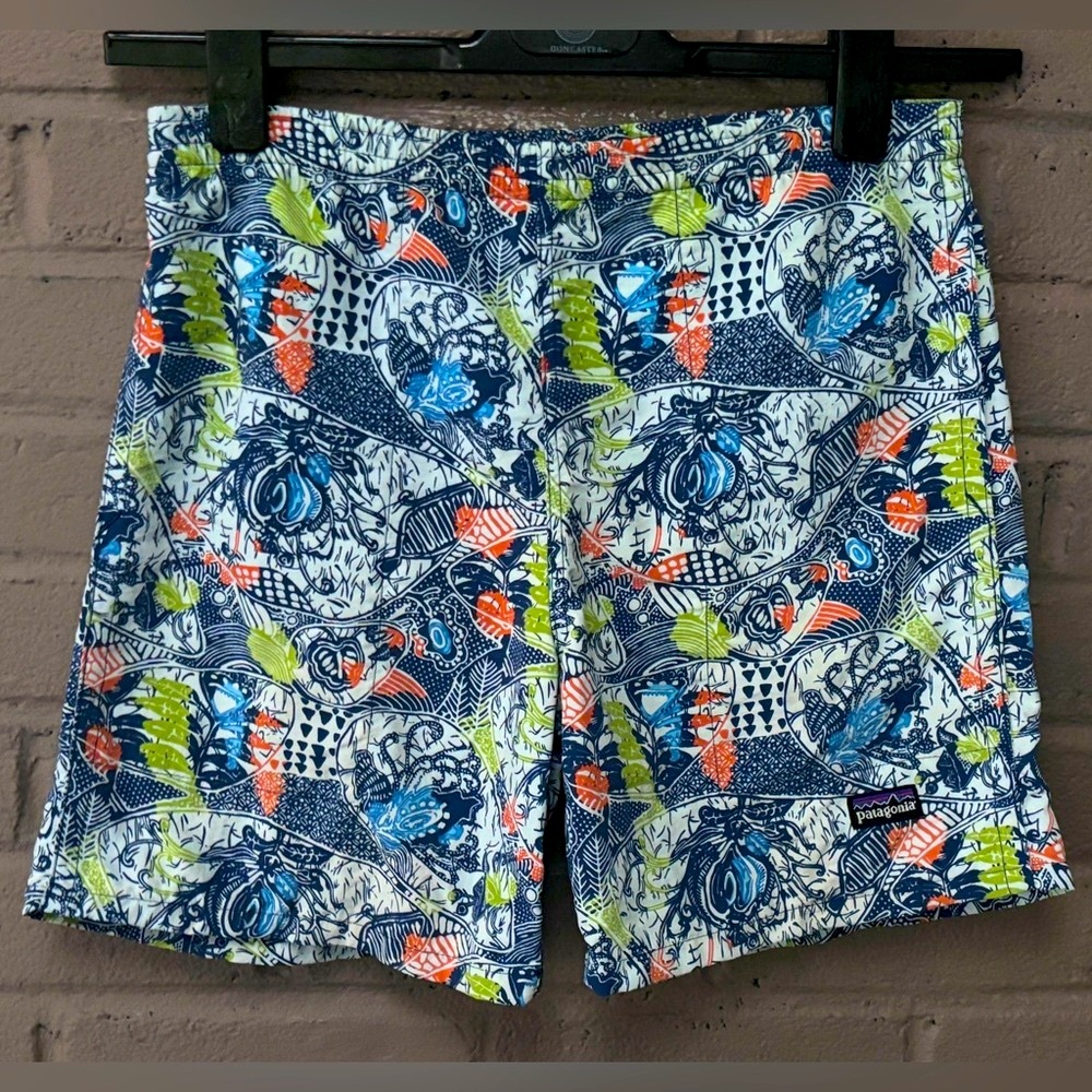 Patagonia boys print swim trunks 10